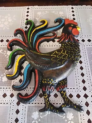 Vintage Painted Cast Iron Rooster • $18.99