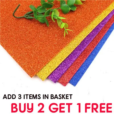 10 PCS A4 Glitter Premium Quality 12 Colours Arts Crafts Foam Sheets • £25.95