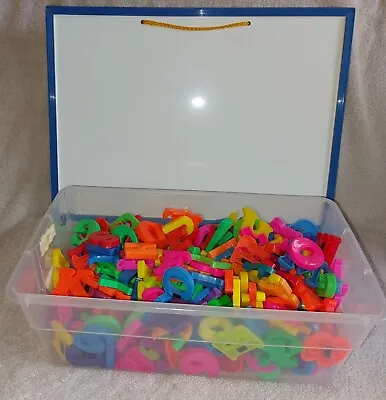 Huge Lot Shoebox Of Magnetic Alphabet Letters Numbers ABC 123 + Magnetic Board • $17