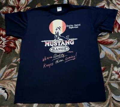 Vintage 1992 Mustang Ranch T-Shirt Brothel Sz Large Quality Control Supervisor • $24.99