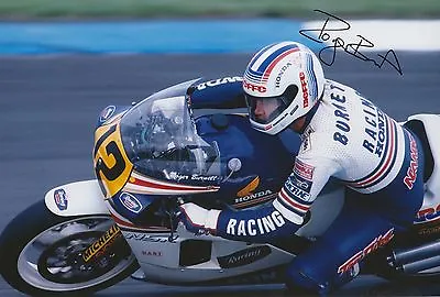 Roger Burnett Hand Signed Photo 12x8 Rothmans Honda MotoGP 7. • $53.21