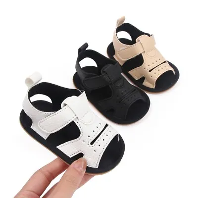 Baby Girls Boys Toddlers Prewalker Newborn Pram Shoes Soft Casual Sandals Summer • £5.95