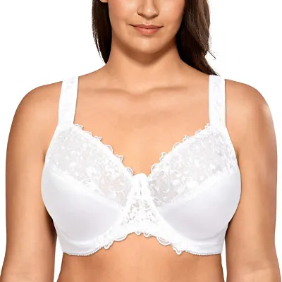 Underwire Bra Flower Full Coverage Comfort Figure Floral U Back Womens Plus Size • $12.88