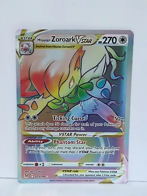 Hisuian Zoroark VSTAR 203/196 Rainbow Secret Rare Lost Origin • $2