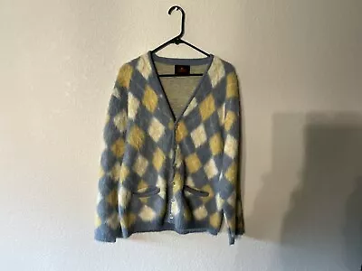 Vintage Mohair Argyle Sweater Cobain Punk Large • $49.99