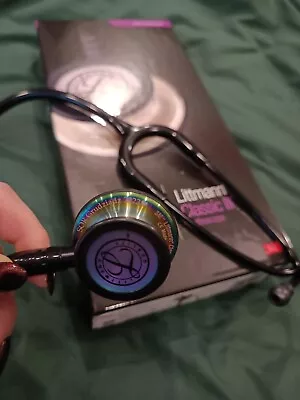 3M Littmann Classic III Monitoring Stethoscope 5870 All Black Rainbow ChestPiece • $114