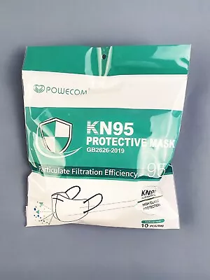 Powecom White KN95 Protective Face Mask Respirator Earloop Style 10/20/30/50Pcs • $9.99