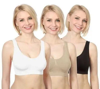 AHH Bra Set Of 3 Comfort Support Seamless Shapewear S M L XL XXL XXXL XXXXL DD • $29.99