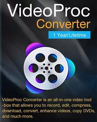 VideoProc Video Converter [5 In 1 Tools] {Lifetime}{MAC} Edit Record DISC • $39.95