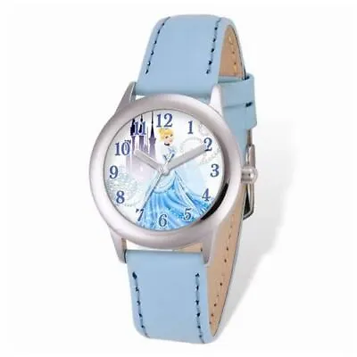 $49.95 • Buy Disney Princess Cinderella Light Blue Leather Tween Watch