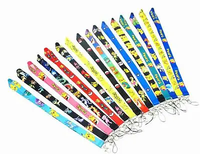 10 Pcs Cartoon Japanese Anime Mix Lanyard Mobile Phone ID Card KeyChain Holder • $12.90