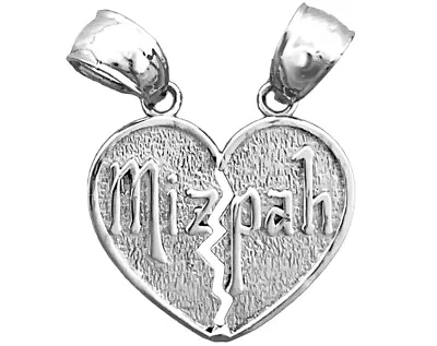 Rhodium Plated 925 Sterling Silver Heart Breakaway Mizpah Charm • $42.99