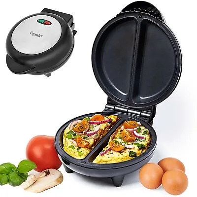 Omelette Maker Egg Cooker Non-stick 750w Electric Kitchen In Black • £12.85