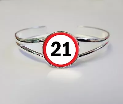 21st Birthday On A Silver Plated Bracelet Bangle Costume Jewellery Gift L162 • £8.99