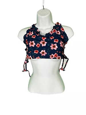 Zaful Women's Floral Swimsuit Top Blue Pink Size 8 New With Tags • £10.43