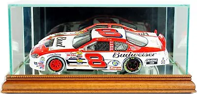 Car Display Case Walnut Glass Wood Diecast Nascar 1/24 Scale Collection Cabinet • $69.97