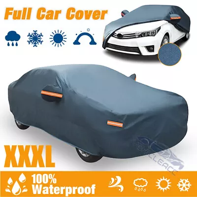 Full Car Cover Waterproof All Weather Protection Anti-UV Snow Dust Rain XXXL • $35.99