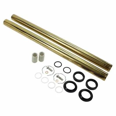 $374.95 • Buy Gold Titanium Nitride Coated Fork Tubes +2  Length 39mm For Sportster/ Dyna Narr