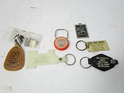 Lot Of 7 Pieces Vintage Keychain Pin Badge Advertising Bon Voyage Army Jock Trap • $12.88