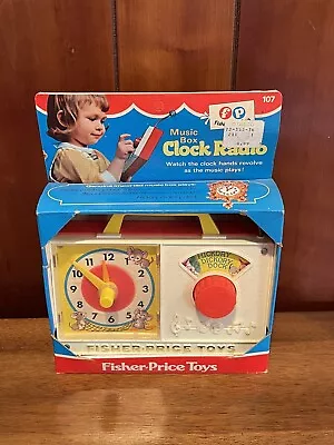 Fisher Price Music Box Clock Radio 107 NIB 1971 Vintage • $40