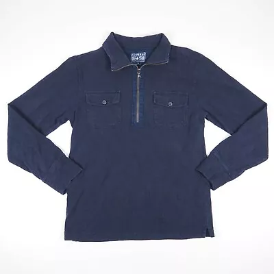 Converse Navy Blue Half Zip Two Pocket Men's Small Long Sleeve Mock Neck Shirt • $6