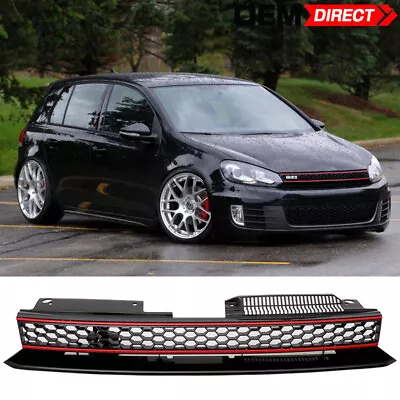 For 10-14 VW Golf 6 MK6 GTI Style Front High Bar Black Red Hood Mesh Grille • $59.95