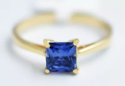 AAA LAB CREATED 0.62 Cts TANZANITE SOLITAIRE RING 10k YELLOW GOLD - New With Tag • £0.80