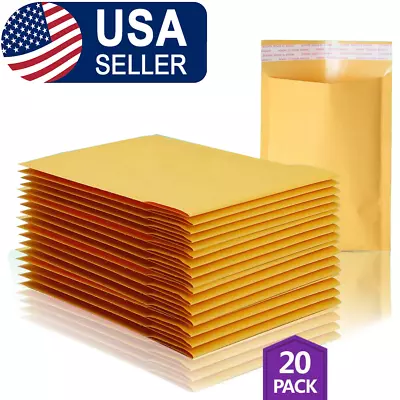10PCS 20PCS Kraft Bubble Mailers Shipping Bags Mailing Padded Self Seal Envelope • $4.89