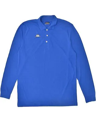 KAPPA Mens Long Sleeve Polo Shirt 2XL Blue Cotton UG80 • £8.50