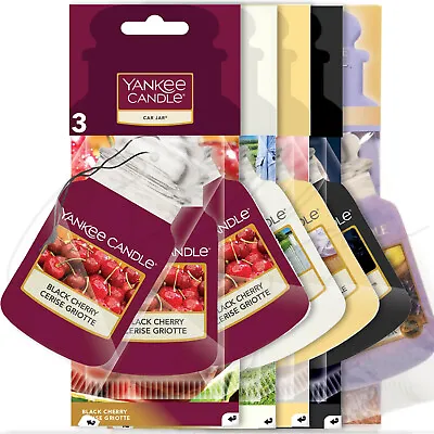 YANKEE CANDLE Hanging Cardboard Car Jar Air Freshener Pack Of 3 *CHOOSE ITEM* • £6.99