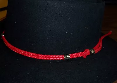 Adjustable Red Hat Band Western Cowboy Braided Millinery Supplies [#3B] • $9.99