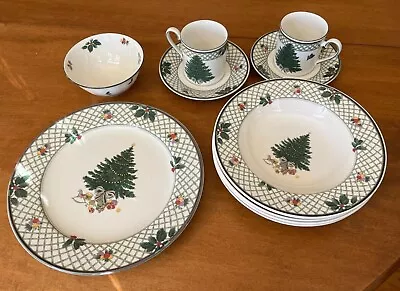 Mikasa Christmas Story 11 Piece Lot Dinner Plate Soup Bowl Cup Saucer • $60