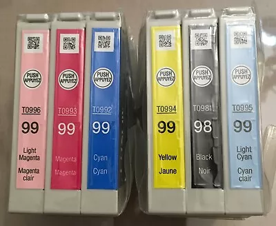 Genuine Set 6 Epson 98 99 Ink T0981 T0992 T0994 T0995 T0996 SEALED Starter Set • $45