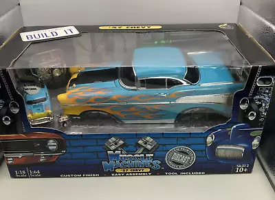 Muscle Machines BUILD IT 57 Chevy Blue   # 71195 1/18 And 1/64 Scale  New • $74.99