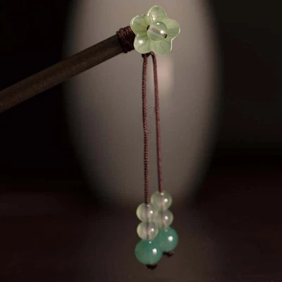 $5.13 • Buy Jade Flower Girls Hair Chopsticks Wooden Hairpins Hair Fork Hanfu Headdress