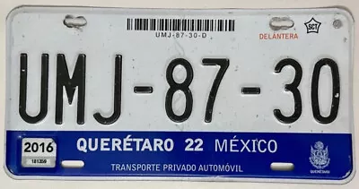 QUERETARO Mexico License Plate #UMJ-8730 • $24.97