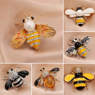 Fashion Enamel Pearl Bee Animal Brooch Pin Corsage Pin Women Men Jewelry Gift • $3.69