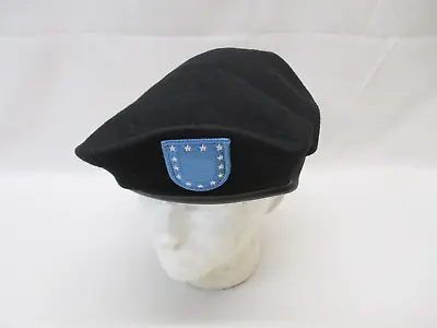 NOS USGI ARMY 100% WOOL BLACK BERET COMMANDO HEADGEAR MILITARY HAT W. FLASH • $15