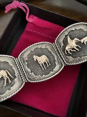 Vintage VOGT Bracelet STERLING Silver 18K Gold COWGIRL Rodeo Western • $393.99