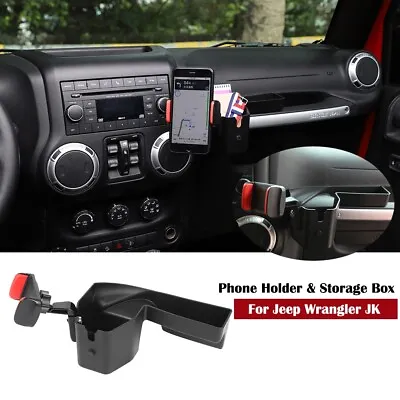 $23.99 • Buy 360° Rotate Mobile Phone Holder With Storage Box For Jeep Wrangler JK 2011-2018