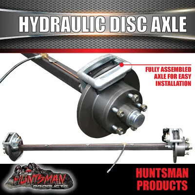 $502 • Buy Hydraulic Disc Braked Trailer Axle 45mm Square. 1400kg Rated. Camper Caravan