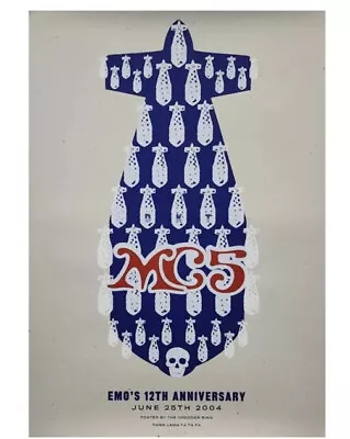 MC5 2004 Decoder Ring Silkscreen Dropping Bombs @ Emo’s Austin Signed Numbered • $199