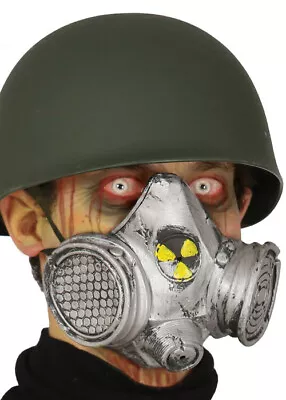 Halloween Grey Radioactive Fancy Dress Cosplay Moulded Vinyl Gas Mask • £12.49