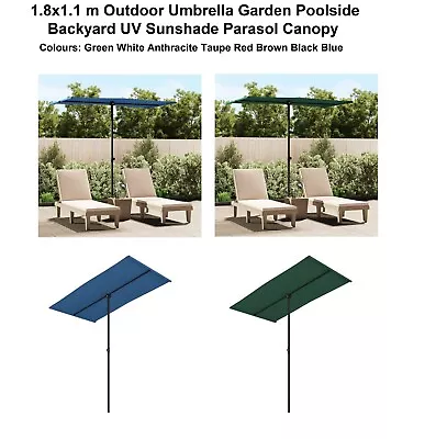 1.8x1.1 M Outdoor Umbrella Garden Poolside Backyard UV Sunshade Parasol Canopy • $77.19