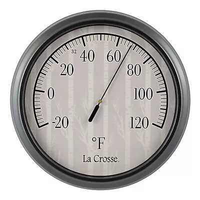 104-108B La Crosse 8  Round Indoor/Outdoor Thermometer With Birch Tree Dial • $14.95