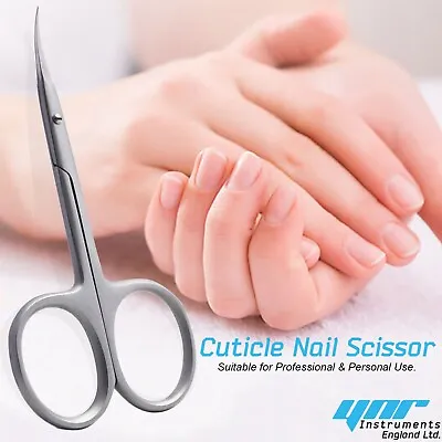 Professional Finger Toe Nail Scissors Curved Arrow Steel Manicure Cuticle NAIL • £3.99