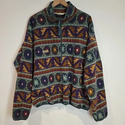 Vintage Columbia Sportswear Fleece Pullover Half Zip Aztec Navajo Mens XL • $64