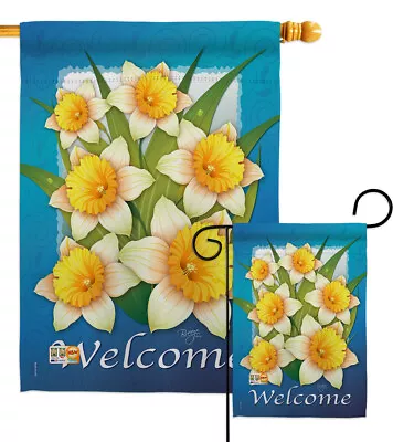 Daffodils Floral Flowers Elegant Natural Yellow Garden House Yard Flag • $78.95