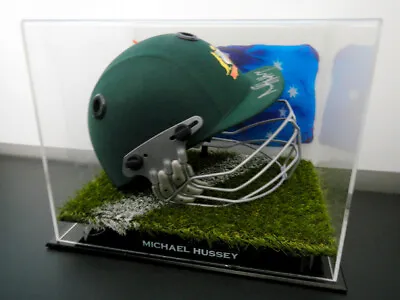 $359.99 • Buy ✺Signed✺ MICHAEL HUSSEY Replica Cricket Helmet PROOF COA Australia 2022 Shirt