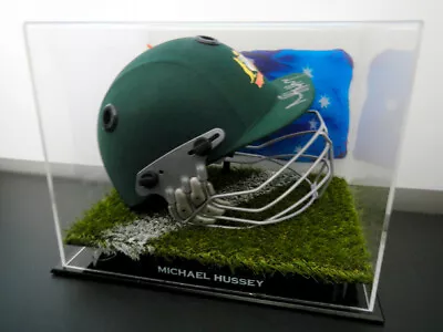 $359.99 • Buy ✺Signed✺ MICHAEL HUSSEY Replica Cricket Helmet PROOF COA Australia 2022 Shirt